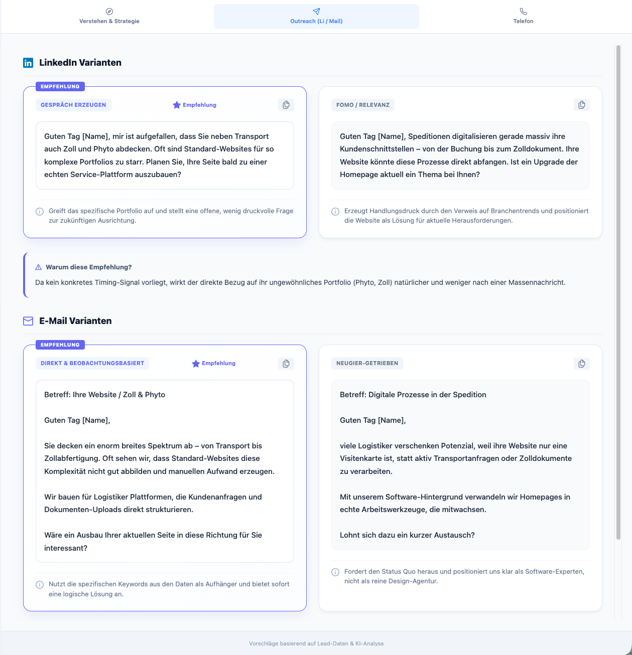 Personalisierter Outreach